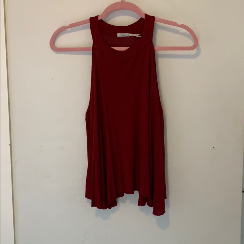 Red flowy tank